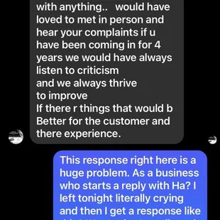 My reply