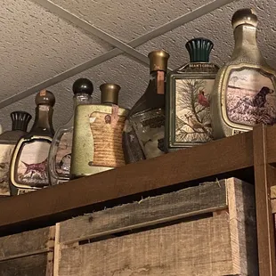 a collection of bottles