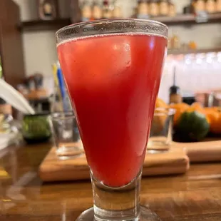 a glass of watermelon