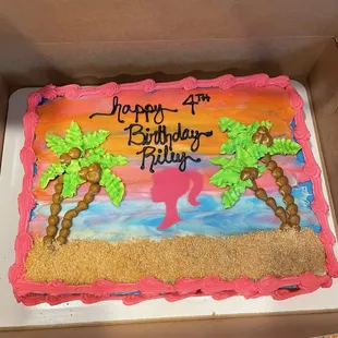 Malibu Barbie birthday cake