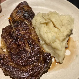 Ribeye with garlic mashed potatoes
