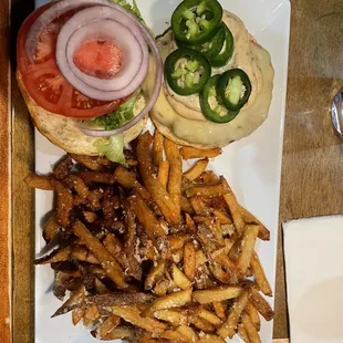 Hedes Burger and house fries