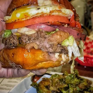 Ribeye Burger &amp; Cripsy Brussel Sprouts