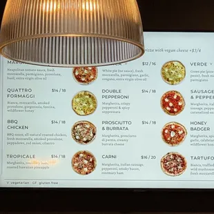 Pizza Menu