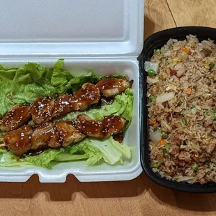 Teriyaki Chicken and Pork Fried Rice