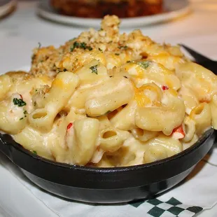 The Lobster Macaroni and Cheese was made with Mornay Sauce, &amp; Herbed Bread Crumbs.