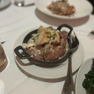 Aged blue cheese  potatoes