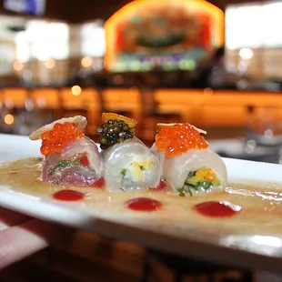 Chef Kai surprised us with a Crudo Sampler.