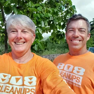 Teresa and Michael after a cleanup