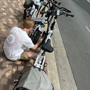 They provide locks to secure the bikes if going in somewhere.