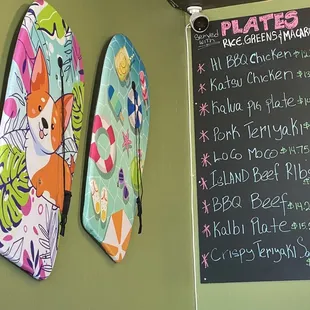 a menu for the restaurant