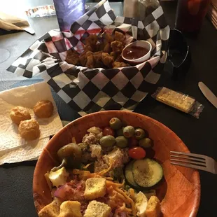 Calf fries app, and salad  was very good .