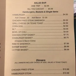 Our menu