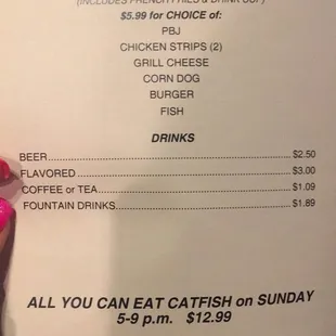 a menu for a restaurant