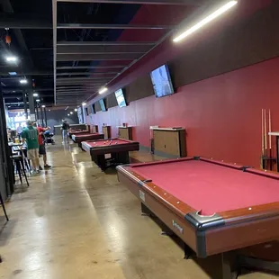 pool tables and tvs