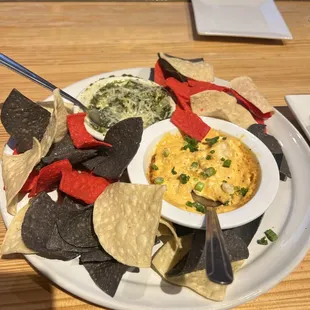 Buffalo and spinach dip combo