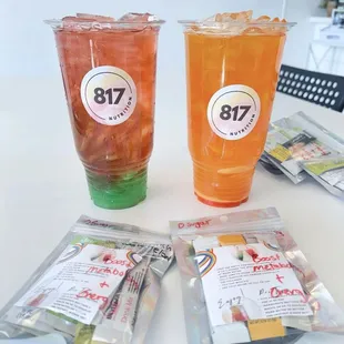 0g Sugar - 20 Calories 
Clean Energy Teas
Grab a drink on our Shop or take a Tea Kit for later with you....

 or much Better ... do both