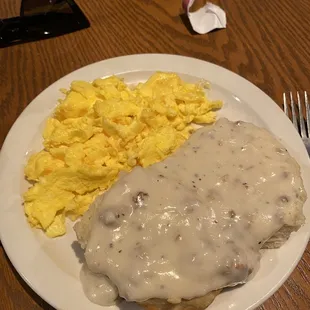 Biscuits/gravy with scrambled eggs
