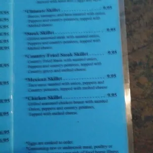 menu