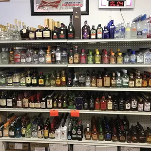 shelves of liquor in a store