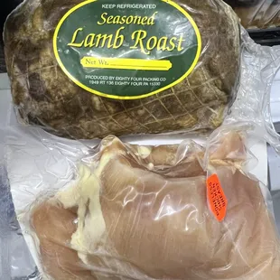 Lamb roast and chicken breast