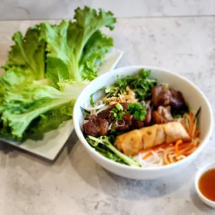 Pork and Eggroll Saigon Style- 
Bun Thit Nuong Cha Gio