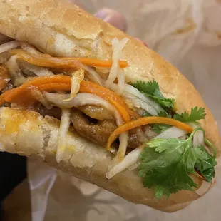 Pork bánh mì with liver pate