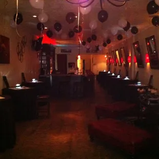 a dimly lit room