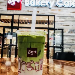 Strawberry matcha latte - sweet