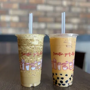 Vietnamese coffee (VERY sweet/strong) &amp; Thai tea