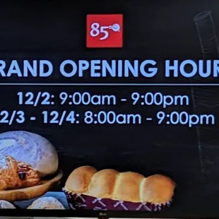 grand opening hours