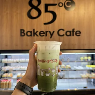 Sea salt matcha latte
