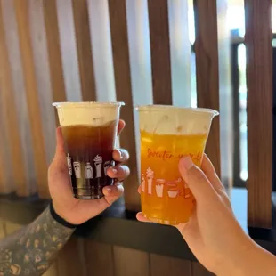 Sea Salt Coffee and Peach Tea with Sea Salt Cream