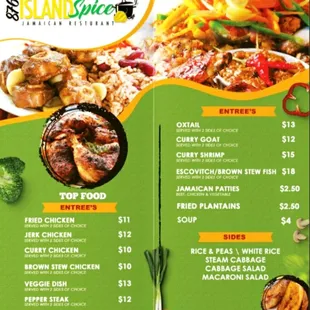 Island Spice Menu
