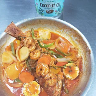 Brown Stew Fish &amp; Shrimp