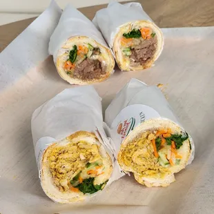 Chicken banh mi and steak banh mi in the back, very good!