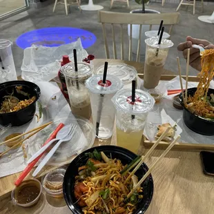 a table full of food