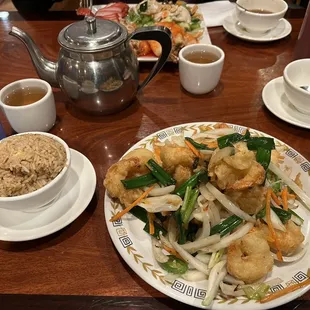 Salt and pepper shrimp dinner