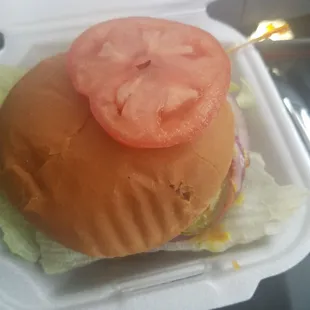 Old tomatoe.   Then one of the employees sticks his finger in the pickle jar to. Give to another employee in her mouth