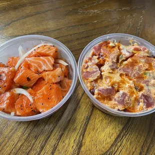 1/2 pound Salmon &amp; 1/2 pound Spicy Ahi (yum!)