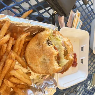 a sandwich and french fries