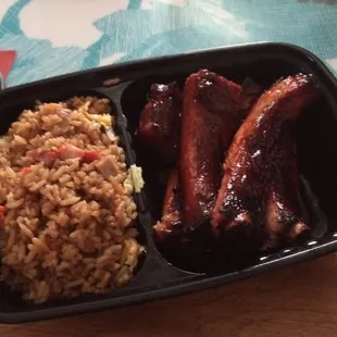 boneless spare ribs with fried rice