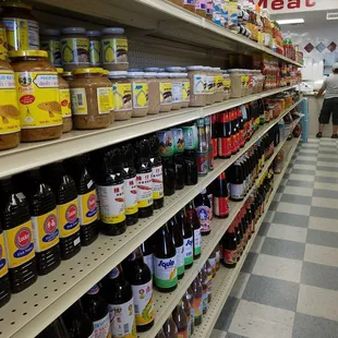 shelves of food and condiments