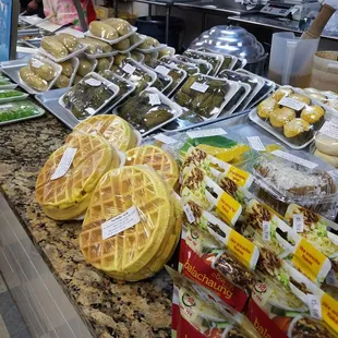 a variety of waffles and pastries