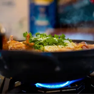 ARMY STEW (BU DAE GGI GAE) on a burner