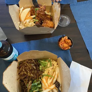 Bulgogi and chicken bowls