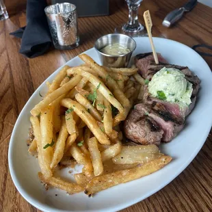 Steak &amp; truffle frites. Medium rare.