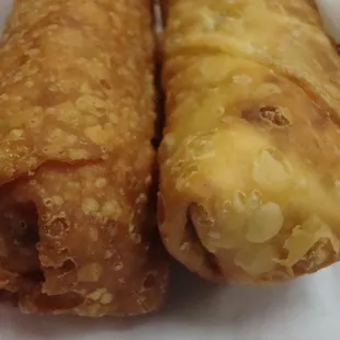 Pork egg rolls, close-up.