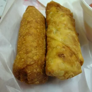 Pork egg rolls - typical with microscopic amounts of pork.