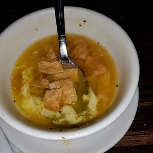 Egg drop soup.  I added crunches